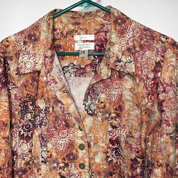 Christopher and banks button down blouse - Picture 2 of 7